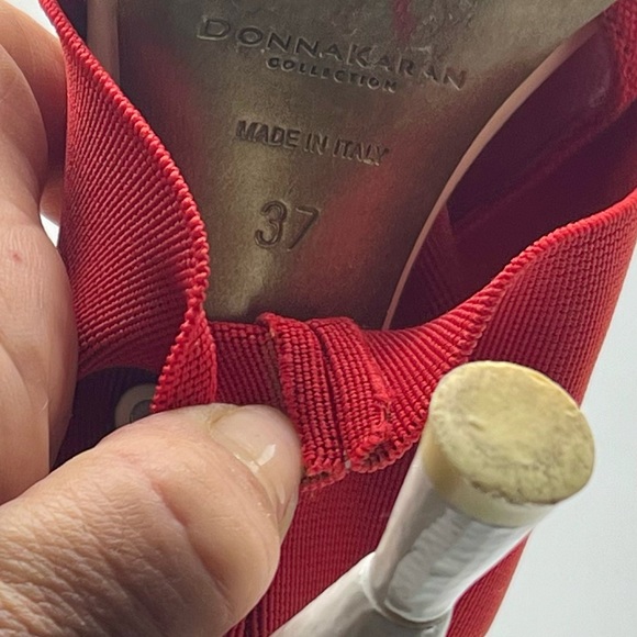 DONNA KARAN Collection Red & White Slingback Sandal EU 37 / US 7 - Picture 9 of 10